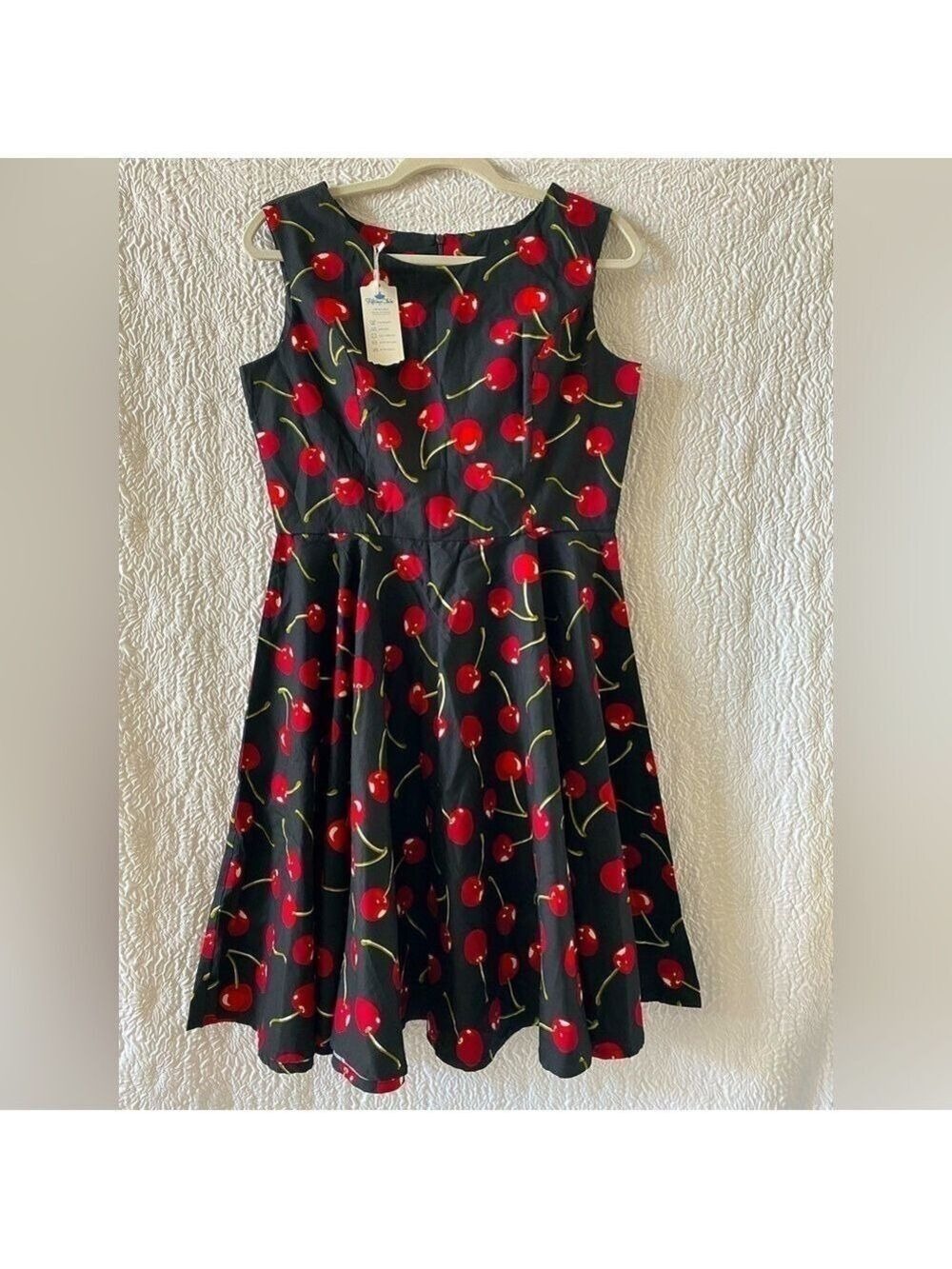 Fifties Chic Retro Cherry Fit & Flare Swing Midi Dress